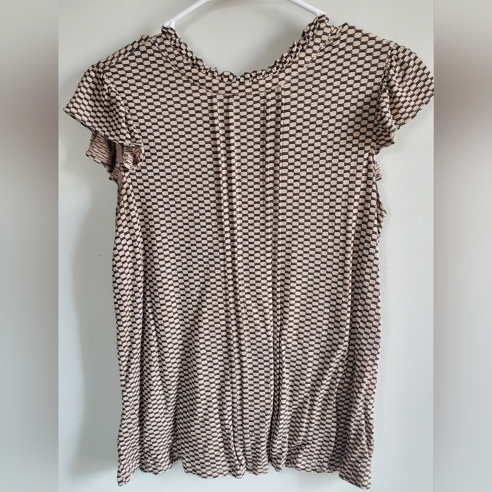 Elle Black and Cream Patterned Blouse